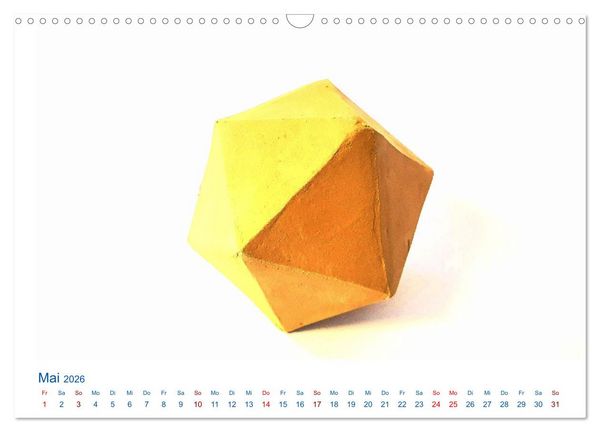 Produktbild: Formvollendete Symmetrie - Die platonischen K&ouml;rper modelliert mit Ton (Wandkalender 2026 DIN A3 quer), CALVENDO Monatskalender