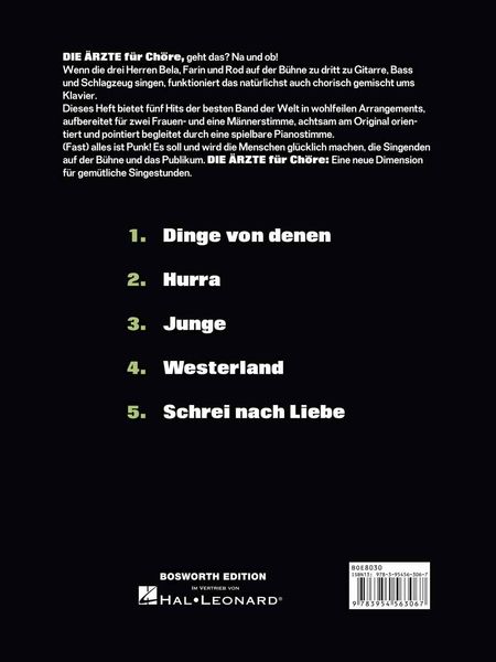 Produktbild: Die &auml;rzte f&uuml;r ch&ouml;re, Band 1