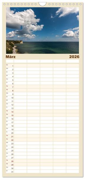 Produktbild: Familienplaner 2026 - Traumhaftes R&uuml;gen mit 5 Spalten (Wandkalender, 21 x 45 cm) CALVENDO