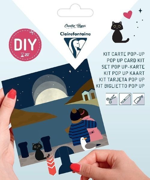 Produktbild: Set POP-UP, Doppelkarte 135 x 135 mm + Umschlag 140 x 140 mm - Mondschein