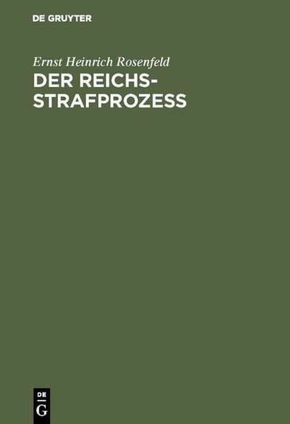 Produktbild: Der Reichs-Strafproze&szlig;