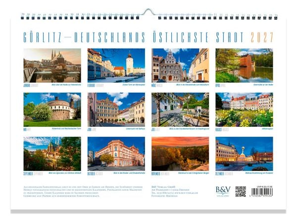 Produktbild: Kalender G&ouml;rlitz 2027 - Deutschlands &ouml;stlichste Stadt