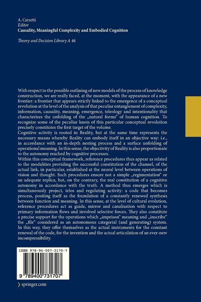 Produktbild: Causality, Meaningful Complexity and Embodied Cognition