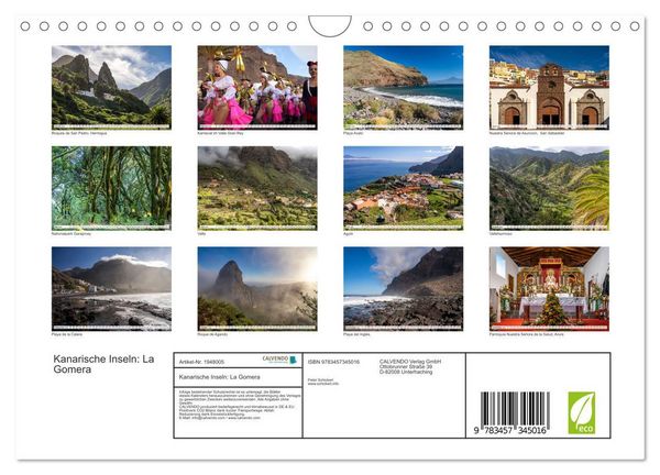 Produktbild: Kanarische Inseln: La Gomera (Wandkalender 2026 DIN A4 quer), CALVENDO Monatskalender