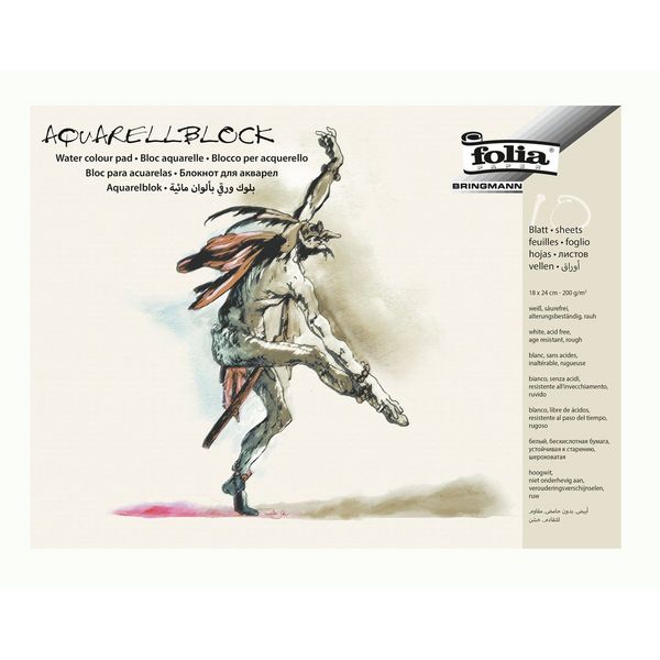 Produktbild: FOLIA&reg; Zeichen-Aquarell-Block, 180 x 240 mm