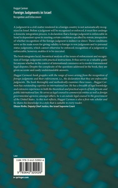 Produktbild: Foreign Judgments in Israel