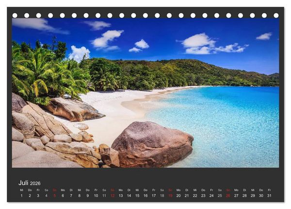 Produktbild: Seychellen Traumstr&auml;nde im Paradies (Tischkalender 2026 DIN A5 quer), CALVENDO Monatskalender