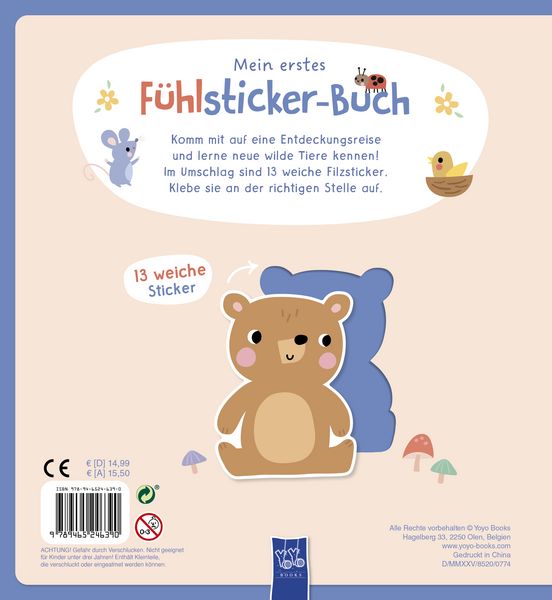 Produktbild: Mein erstes F&uuml;hlsticker-Buch - Wilde Tiere