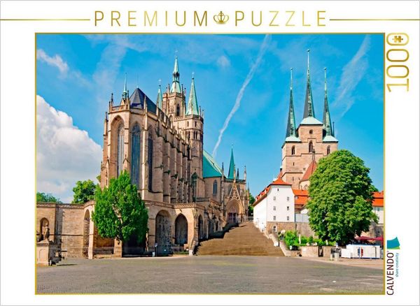 Produktbild: CALVENDO Puzzle Erfurt Dom | 1000 Teile Lege-Gr&ouml;&szlig;e 64x48cm Foto-Puzzle f&uuml;r gl&uuml;ckliche Stunden