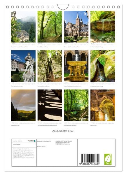 Produktbild: Zauberhafte Eifel (Wandkalender 2026 DIN A4 hoch), CALVENDO Monatskalender