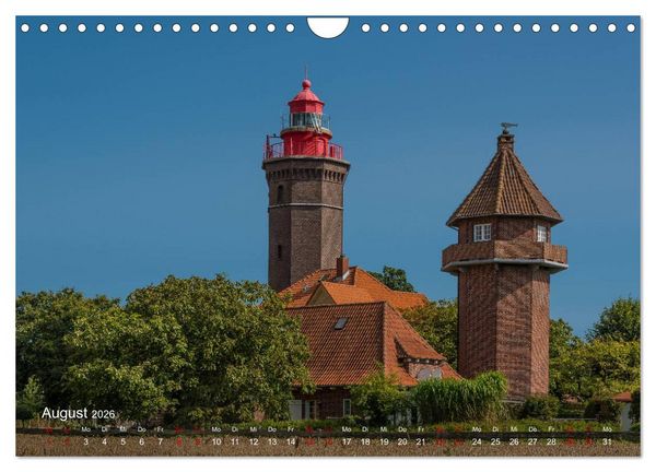 Produktbild: Die sch&ouml;nsten Leuchtt&uuml;rme - Deutsche Ostsee (Wandkalender 2026 DIN A4 quer), CALVENDO Monatskalender