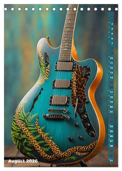 Produktbild: Traumhafte Gitarren (Tischkalender 2026 DIN A5 hoch), CALVENDO Monatskalender