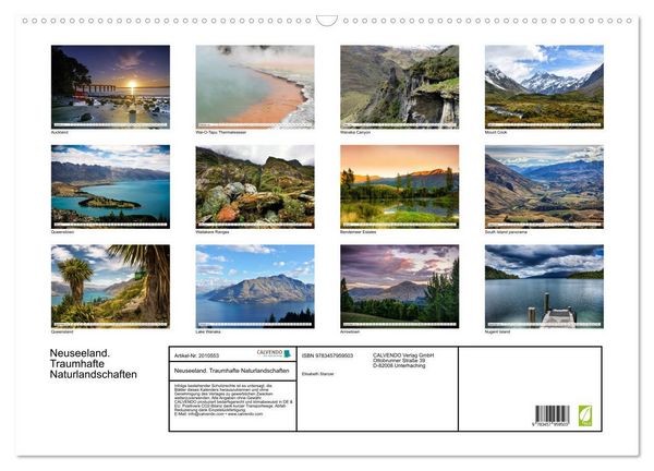 Produktbild: Neuseeland. Traumhafte Naturlandschaften (Wandkalender 2026 DIN A2 quer), CALVENDO Monatskalender