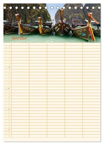 Produktbild: EXOTISCHES S&Uuml;DOSTASIEN - Familienplaner 2026 (Tischkalender 2026 DIN A5 hoch), CALVENDO Monatskalender