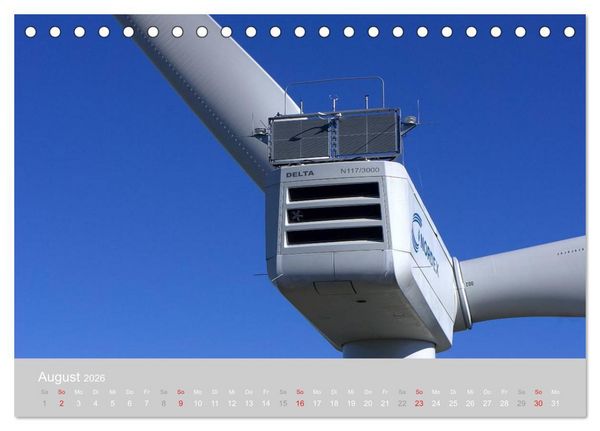 Produktbild: Windkraftanlagen aus der Luft fotografiert (Tischkalender 2026 DIN A5 quer), CALVENDO Monatskalender