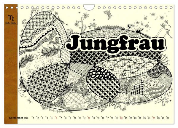 Produktbild: Tangle-Art, Sternzeichen mal anders (Wandkalender 2026 DIN A4 quer), CALVENDO Monatskalender