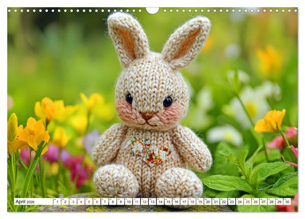 Produktbild: Strick-Safari - Gestrickte Tiere zum Verlieben (Wandkalender 2026 DIN A3 quer), CALVENDO Monatskalender