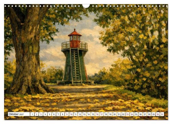 Produktbild: Leuchtt&uuml;rme an der Elbe - von Hamburg bis zur Elbm&uuml;ndung (Wandkalender 2027 DIN A3 quer), CALVENDO Monatskalender