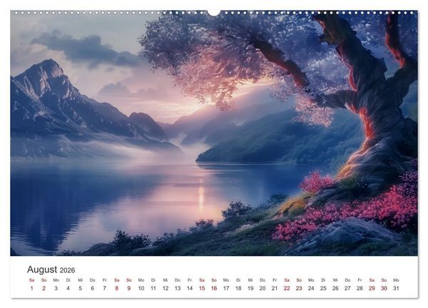 Produktbild: Anime - Welten: Eine Reise durch vertr&auml;umte Welten (Wandkalender 2026 DIN A2 quer), CALVENDO Monatskalender