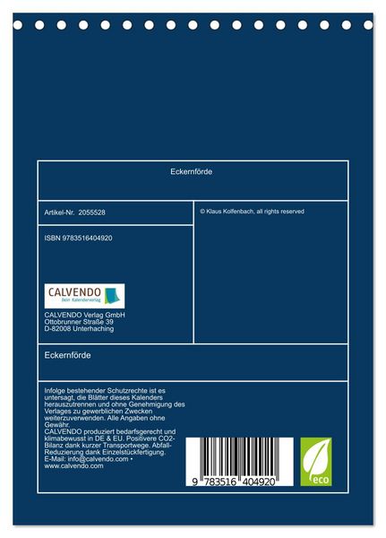 Produktbild: Eckernf&ouml;rde (Tischkalender 2026 DIN A5 hoch), CALVENDO Monatskalender