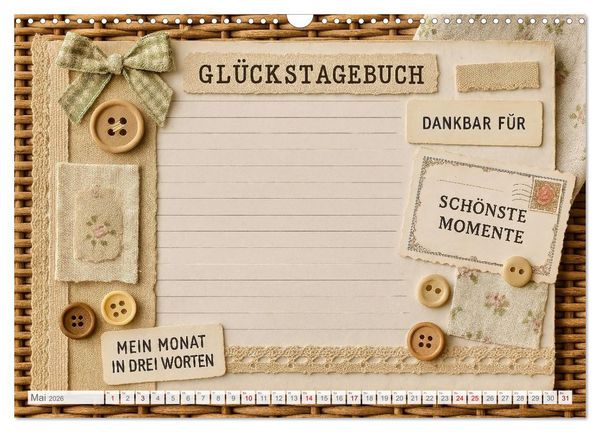 Produktbild: L&auml;cheln sammeln - Dein pers&ouml;nlicher Gl&uuml;ckskalender zum Mitgestalten (Wandkalender 2026 DIN A3 quer), CALVENDO Monatskalender