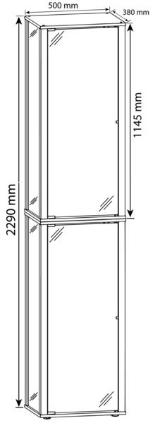 Produktbild: Holz Glas Stand Vitrine Sammelvitrine Kavisa XXL