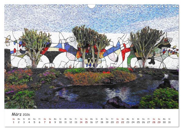 Produktbild: Lanzarote & La Graciosa - Im Stil von Vicent van Gogh (Wandkalender 2026 DIN A3 quer), CALVENDO Monatskalender