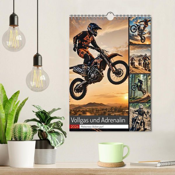 Produktbild: Vollgas und Adrenalin - Motocross-Action pur! (Wandkalender 2026 DIN A4 hoch), CALVENDO Monatskalender