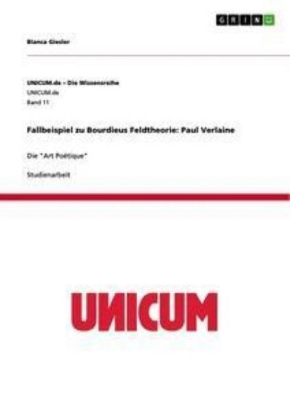 Produktbild: Fallbeispiel zu Bourdieus Feldtheorie: Paul Verlaine
