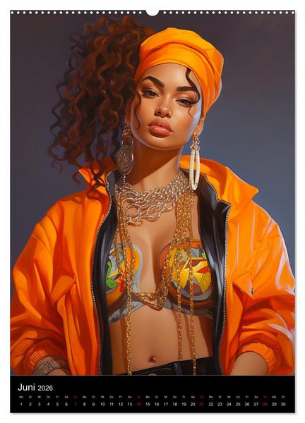 Produktbild: Rap Queens. Badass Attitude im Streetwear-Charme (hochwertiger Premium Wandkalender 2026 DIN A2 hoch), Kunstdruck in Hochglanz