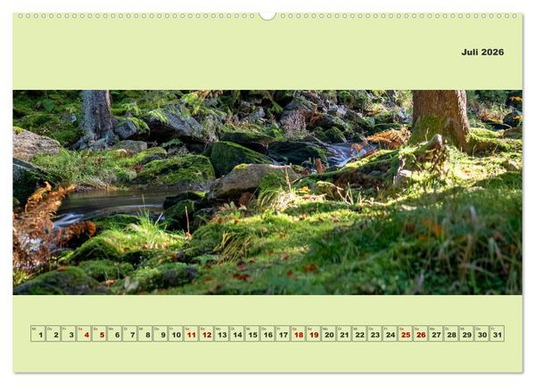 Produktbild: Die schwarze Pockau im Herbstgewand (hochwertiger Premium Wandkalender 2026 DIN A2 quer), Kunstdruck in Hochglanz