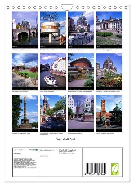 Produktbild: Weltstadt Berlin (Wandkalender 2026 DIN A4 hoch), CALVENDO Monatskalender