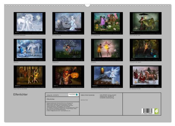 Produktbild: Elfenlichter (Wandkalender 2026 DIN A2 quer), CALVENDO Monatskalender