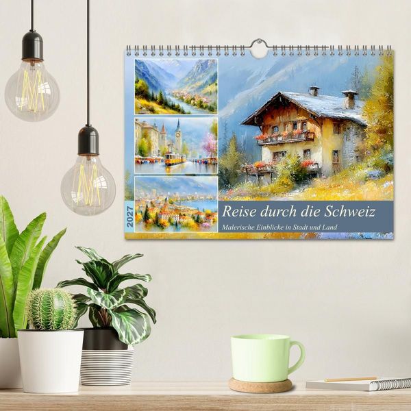 Produktbild: Reise durch die Schweiz. Malerische Einblicke in Stadt und Land (Wandkalender 2027 DIN A4 quer), CALVENDO Monatskalender
