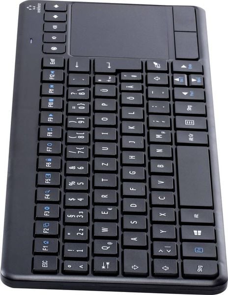 Produktbild: Renkforce MT-1006 Funk Tastatur, Touchpad Deutsch, QWERTZ Schwarz Integriertes Touchpad, Maustasten, Multimediatasten