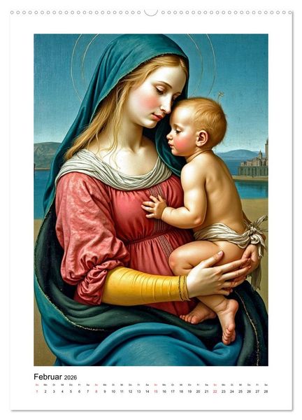 Produktbild: Marienbilder der Renaissance neu interpretiert (hochwertiger Premium Wandkalender 2026 DIN A2 hoch), Kunstdruck in Hochglanz