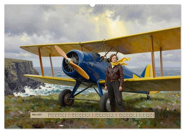 Produktbild: Lack und Leinwand &ndash; Flieger (hochwertiger Premium Wandkalender 2027 DIN A2 quer), Kunstdruck in Hochglanz