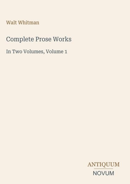 Produktbild: Complete Prose Works