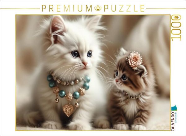 Produktbild: CALVENDO Puzzle Katzenmomente | 1000 Teile Lege-Gr&ouml;&szlig;e 64x48cm Foto-Puzzle f&uuml;r gl&uuml;ckliche Stunden