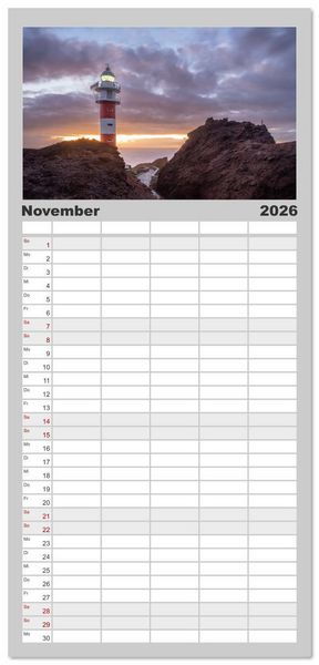 Produktbild: Familienplaner 2026 - Die stille Magie der Insel Teneriffa mit 5 Spalten (Wandkalender, 21 x 45 cm) CALVENDO