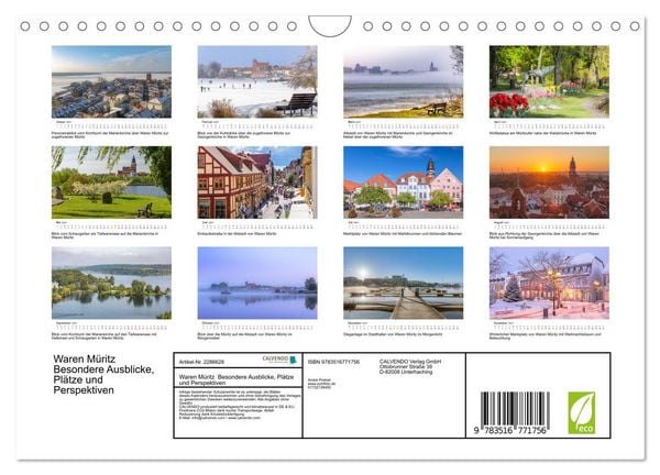 Produktbild: Waren M&uuml;ritz Besondere Ausblicke, Pl&auml;tze und Perspektiven (Wandkalender 2027 DIN A4 quer), CALVENDO Monatskalender