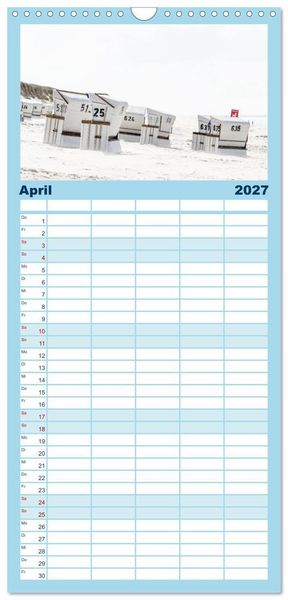 Produktbild: Familienplaner 2027 - Meer-Landschaft - 12 Monate Schleswig Holstein mit 5 Spalten (Wandkalender, 21 x 45 cm) CALVENDO
