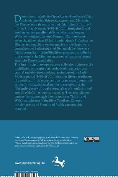 Produktbild: &Uuml;bersetzen in der Fr&uuml;hen Neuzeit &ndash; Konzepte und Methoden / Concepts and Practices of Translation in the Early Modern Period