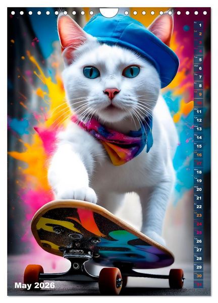 Produktbild: Outdoor sports for cats (Wall Calendar 2026 DIN A4 portrait), CALVENDO 12 Month Wall Calendar