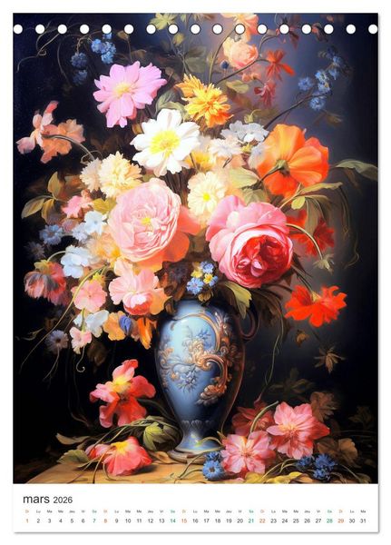 Produktbild: Vases en fleur (Calendrier de bureau 2026 DIN A5 horizontal), CALVENDO calendrier mensuel