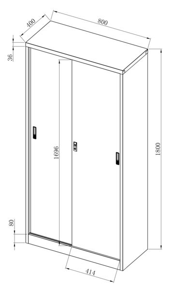Produktbild: Stahl Schuhschrank Malivo 80 x 180 x 40 cm