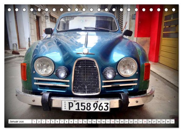 Produktbild: Alte Schweden - Schwedische Oldtimer in Kuba (Tischkalender 2026 DIN A5 quer), CALVENDO Monatskalender