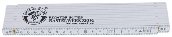 Produktbild: Corvus A600683 - Kids-at-Work, Meterstab 3 Meter, Zollstock, Holz, wei&szlig;