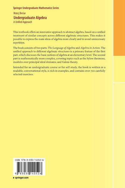 Produktbild: Undergraduate Algebra