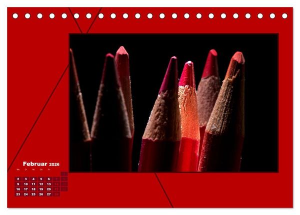 Produktbild: Powerfarbe Rot (Tischkalender 2026 DIN A5 quer), CALVENDO Monatskalender